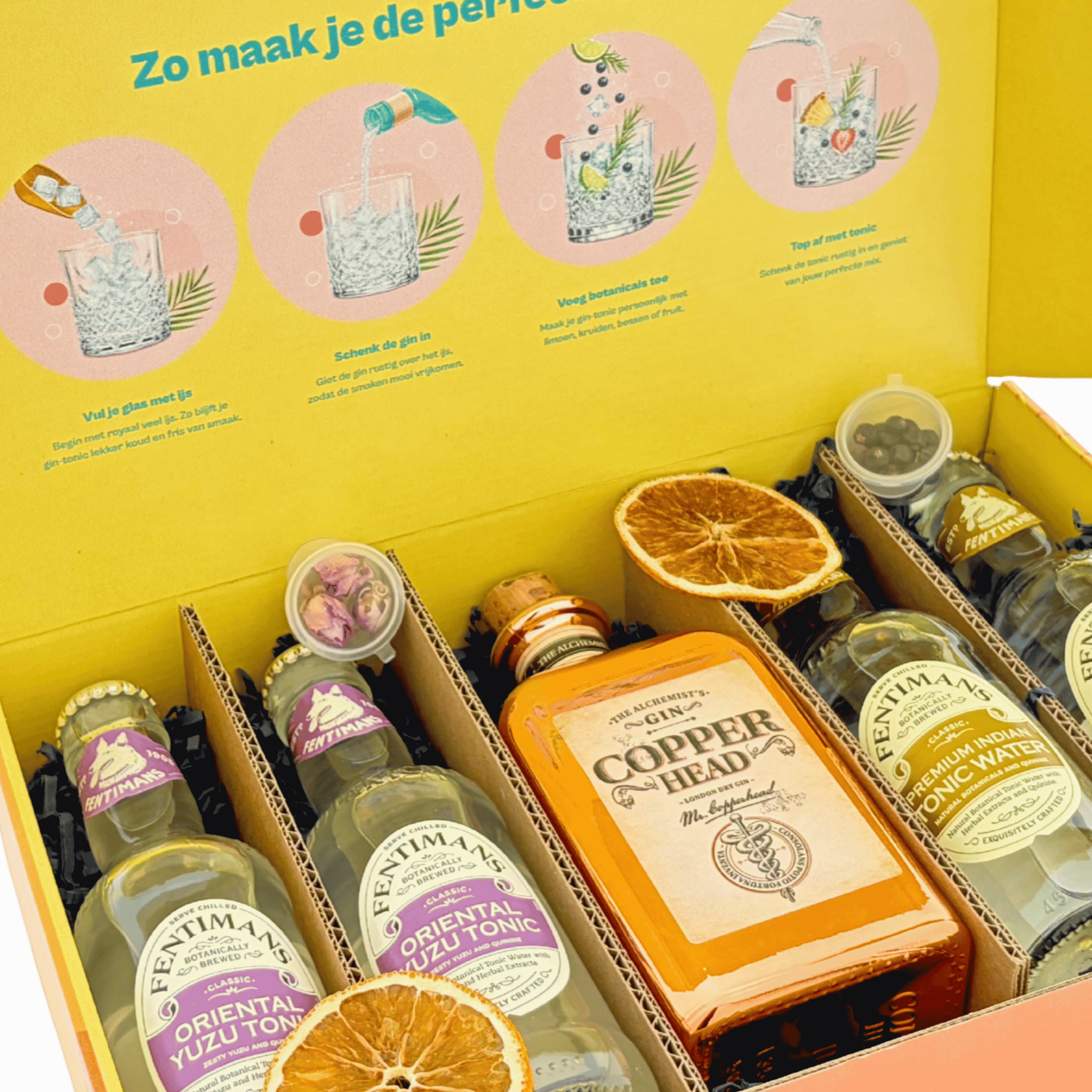 Copperhead Gin Fentimans Proeverij Giftbox open